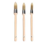 Xzeemo Lot de 3 Pinceaux Rond Professionnnels, Brosse Ronde en Bois, Poils en Fibres Synthétiques, Pinceau de Pouce à Rechampir pour Émaux, Peinture, Teinture, Apprêts, Vernis (15mm, 18mm, 21mm)