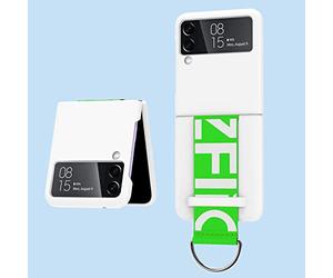 XZEIT Coque avec Sangle pour Samsung Galaxy Z Flip 3, Étui de Protection pour Galaxy Z Flip 3 avec Sangle, étui de Protection Antichoc pour Smartphone avec Protecteur d'objectif de caméra(Blanc)