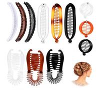 XZEIT Lot de 12 pinces à cheveux banane vintage en forme de queue de poisson - Accessoire pour femme et fille - Cheveux longs, bouclés ou raides