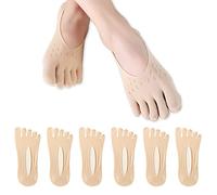 XZEIT Lot de 6 paires de chaussettes fines à cinq orteils pour femme - Chaussettes respirantes pour femme - Avec languette en gel - Antidérapantes - Chaussettes intérieures basses invisibles