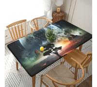 Xzeit Planet View - Nappe rectangulaire élastique ajustée pour tables de 1,5 m, nappe extensible imperméable pour pique-nique, camping, intérieur et extérieur, 76,2 x 152,4 cm