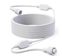 XZGm Câble d'extension blanc de 10 m pour Govee H705 H706 H805 IP68 22 AWG | Compatible avec les lumières extérieures permanentes Pro Elite Dots Deck 3 broches Twist Lock Cuivre pur 300 V