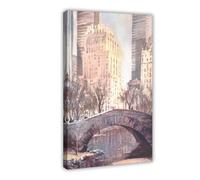XZGTHYTYUY Central Park NYC Art, paysage, art minimaliste, rétro affiche sur toile pour décoration de chambre à coucher, bureau, chambre, cadeau, 40 x 60 cm