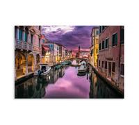 XZGTHYTYUY Impression sur toile Paysage de Venise, grand canal, décoration murale italienne pour chambre à coucher, bureau, chambre, cadeau, 20 x 30 cm