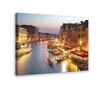 XZGTHYTYUY Impression sur toile représentant le Grand Canal, croisière fluviale, paysage de Venise, Italie - Décoration murale pour salon, chambre à coucher - 30 x 45 cm
