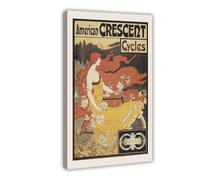 XZGTHYTYUY Poster antique de vélo - Impression sur toile représentant un croissant de vélos américains pour décoration murale de salon, chambre à coucher (20 x 30 cm)