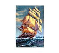 XZGTHYTYUY Poster sur toile avec voiliers, bateaux et grands navires tempêteux - Décoration murale pour salon, chambre à coucher - 20 x 30 cm