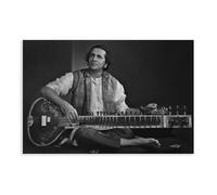 XZGTHYTYUY Poster sur toile représentant un joueur de sitar indien Ravi Shankar - Décoration murale pour salon, chambre à coucher - 20 x 30 cm