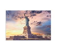 XZGTHYTYUY Poster sur toile Statue de la Liberté, paysage de New York, affiche d'œuvre d'art pour décoration murale de chambre à coucher, bureau, cadeau, 50 x 75 cm