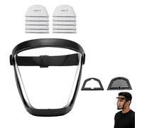 XZHDNLY Visière de Protection Transparente Réutilisable avec Filtres PM2.5 - Écran Facial Anti-Projection Anti-Poussière, Protection Complète du Visage pour Travail, Cuisine, Salon (noir)
