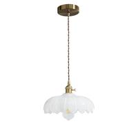 XZHGCEE Pendelleuchte Esstisch küchenlampe hängend: pendelleuchte glas Weiß für Küche, Schule, Schlafzimmer, Wohnzimmer - Anpassbare Höhe, Empfohlene E27 ST64-Glühbirnen
