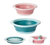 XzhixiangKing Lot de 2 bols à vaisselle pliables de 2 tailles, lavabos ronds portables rétractables, économisant de l'espace