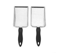 XzhixiangKing Lot de 2 tamis de sol de jardinage, avec poignée, en acier inoxydable, pour sol, sable, roches, saleté et compost