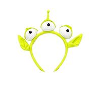XzhixiangKing Serre-tête monstre vert à trois yeux avec oreilles d'extraterrestre en fourrure, accessoire de fête, cosplay