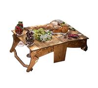 XzhixiangKing Table de pique-nique portable, table pliante en bois avec porte-gobelet, pour camping, plage, amateur de vin (couleur A)