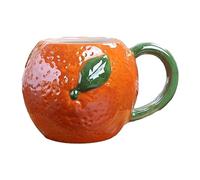 XzhixiangKing Tasse à café en forme de fruit, tasse créative en porcelaine, réutilisable, pour la maison et le bureau (orange)