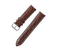 Xzhomfm 12-24mm Bracelet de montre en cuir de veau à motif crocodile avec fermoir à broche, Marron, 20mm