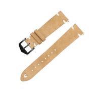 Xzhomfm 20-22mm Bracelet de montre en daim épais sans couture avec barre de ressort à détachement rapide, Khaki, 22mm