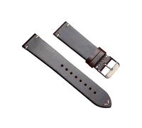 Xzhomfm Bracelet de montre en cuir cire d'huile vintage à détachement rapide 18-24mm avec fermoir à broche argenté, Marron foncé, 20mm