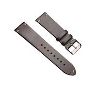 Xzhomfm Bracelet de montre en cuir cire d'huile vintage à détachement rapide 18-24mm avec fermoir à broche argenté, Vert, 19mm