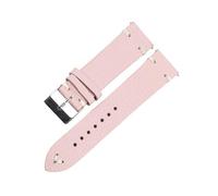 Xzhomfm Bracelet de montre en cuir de vache imperméable sans couture à motif litchi 16-22mm avec broche à détachement rapide, Rose, 17mm