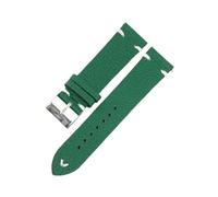 Xzhomfm Bracelet de montre en cuir de vache imperméable sans couture à motif litchi 16-22mm avec broche à détachement rapide, Vert, 22mm