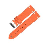 Xzhomfm Bracelet de montre en cuir de vache imperméable sans couture à motif litchi 16-22mm avec broche à détachement rapide, Orange, 19mm