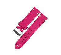 Xzhomfm Bracelet de montre en cuir de vache imperméable sans couture à motif litchi 16-22mm avec broche à détachement rapide, Rouge rose, 22mm