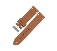 Xzhomfm Bracelet de montre en cuir de vache imperméable sans couture à motif litchi 16-22mm avec broche à détachement rapide, Marron, 22mm