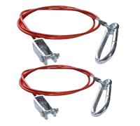 xzhouhe Lot de 2 câbles de remorque de 1 m avec crochet de 4 mm de diamètre, câble d'arrachement robuste en acier inoxydable 304 avec gaine en plastique rouge, pour toutes les remorques de frein