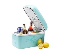 XZHWSZD Mini-réfrigérateur thermoélectrique Bleu de 6,2 L, glacière/Chauffe-Boissons Portable pour Voiture avec Adaptateur Secteur/Allume-Cigare, étagère Amovible pour Produits de Soin et Boissons