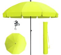 XZHWSZD Parasol de terrasse Vert 2,2 x 2,25 m, inclinable et pivotant, avec Base en Croix, en Aluminium Coupe-Vent, idéal pour Balcon, Plage ou terrasse.