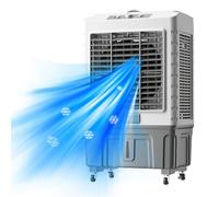 XZHWSZD Refroidisseur d'air évaporatif Portable, Ventilateur à 3 Vitesses avec Oscillation à 120°, réservoir de 55 L, Cristaux de Glace, roulettes Mobiles pour Bureau à Domicile
