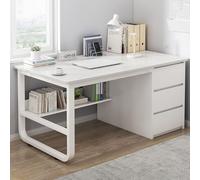 XZHWSZD Table d'ordinateur, bureau d'ordinateur avec rangement, bureau contemporain de 100,3 cm avec support en métal, bureau à domicile pour chambre à coucher, étude, bureau