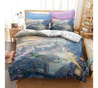 XZHYMJ Ensemble de Housse de Couette pour garçon Fille lit Simple Double très Grand lit Ensemble de literie imprimé 3D Adultes Adolescent Enfants Enfants 140x200 cm_Peter Pan