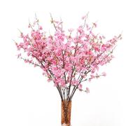 XZJMY Fleurs de cerisier artificielles, branches de cerisier en soie, fleurs de cerisier artificielles à longues tiges pour arrangements de vases, décoration de table de mariage (3 pièces, rose)