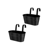 XZJMY Jardinière de clôture, métal céramique Fer, Noir (27 cm x2)