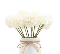 XZJMY Lot de 12 fleurs d'hortensia artificielles blanches, chrysanthème en soie, fleurs artificielles pour mariage, maison, décoration de vase (blanc)