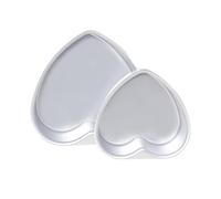 XZJMY Lot de 2 moules à gâteau en aluminium en forme de cœur de 1,6 cm pour mariages, fêtes, cuisine, anniversaire, Saint-Valentin (7,6 cm)