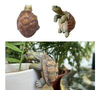 XZJMY Lot de 2 statues d'escalade vintage en résine, grenouille, tortue, escargot, gecko, décoration d'extérieur pour maison, jardin, terrasse, pelouse, cour (tortue)