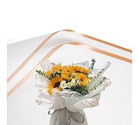 XZJMY Lot de 20 feuilles de papier cadeau à bords dorés - Fournitures imperméables pour bouquet de fleuriste - Fournitures pour loisirs créatifs, emballage cadeau - 58 x 58 cm (blanc)