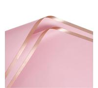 XZJMY Lot de 20 feuilles de papier cadeau imperméable à motif de fleur à bords dorés - Fournitures de fleuriste pour loisirs créatifs et emballage cadeau - 58 x 58 cm (rouge argenté)