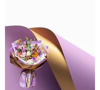 XZJMY Lot de 20 rouleaux de papier cadeau double face imperméable pour bouquet de fleuriste - Fournitures de bouquet de fleuriste pour mariage, anniversaire, 58 x 58 cm (violet)