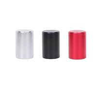 XZJMY Lot de 3 bocaux de rangement en aluminium, mini boîtes métalliques portables, multifonctions, hermétiques avec couvercles pour épices, café et thés, 60 ml (argenté/noir/rouge)