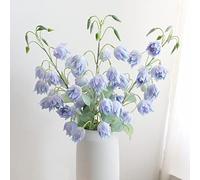 XZJMY Lot de 3 Fleurs artificielles en Soie - Plantes artificielles en Plastique pour décoration de Maison, Bureau, Centre de Table à Manger (Bleu Clair)