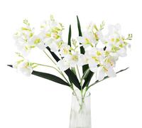 XZJMY Lot de 3 fleurs de freesias artificielles pour mariage, maison, fête, jardin, magasin, bureau, décoration (blanc)