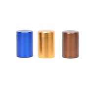 XZJMY Lot de 3 petits bocaux de rangement en aluminium portables avec couvercles pour épices, café et thés 60 ml (doré/café/bleu)