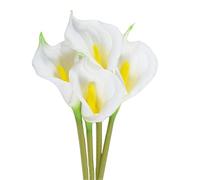 XZJMY Lot de 4 fleurs de lys calla artificielles à tige de 61 cm de long, fleurs de lys calla artificielles en soie pour bouquet de mariage, décoration d'intérieur, centre de table (4, blanc)