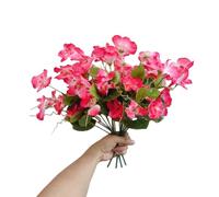 XZJMY Lot de 4 fleurs d'hibiscus artificielles pour décoration extérieure, fleurs tropicales artificielles en soie résistantes aux UV pour jardinières, jardin, porche, terrasse, vase, fenêtre