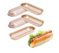 XZJMY Lot de 5 mini moules à pain, 17,8 cm en acier au carbone anti-adhésif pour hot-dog, moule à pain